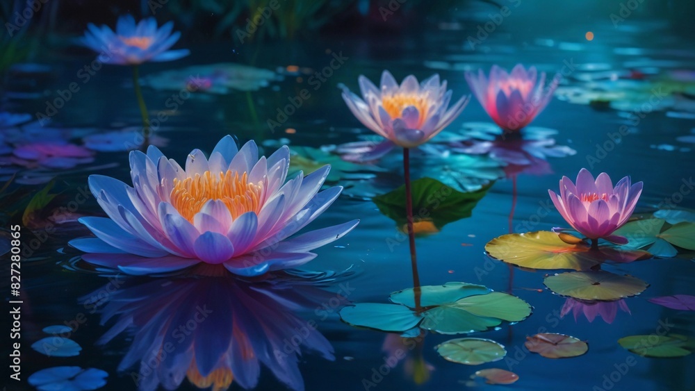 water lily in the pond water lily in the pond