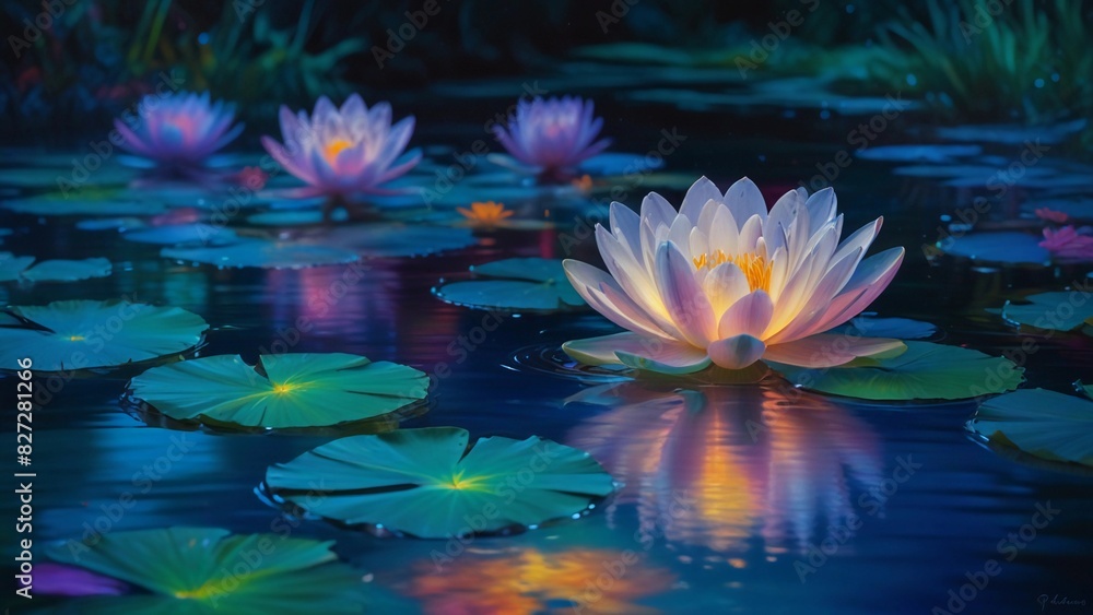 water lily in the pond water lily in the pond