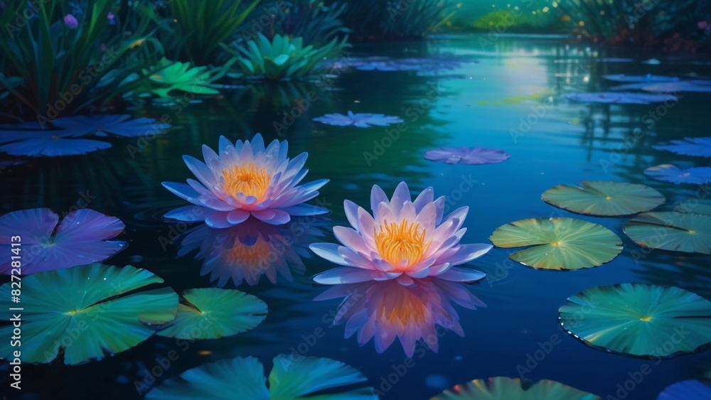 water lily in the pond water lily in the pond