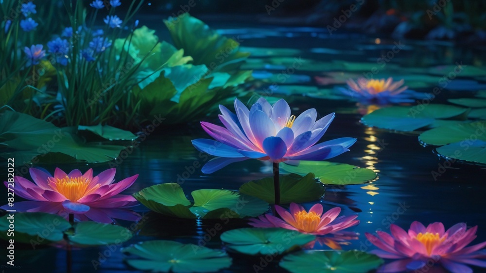 water lily in the pond water lily in the pond