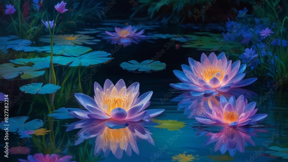 water lily in the pond water lily in the pond