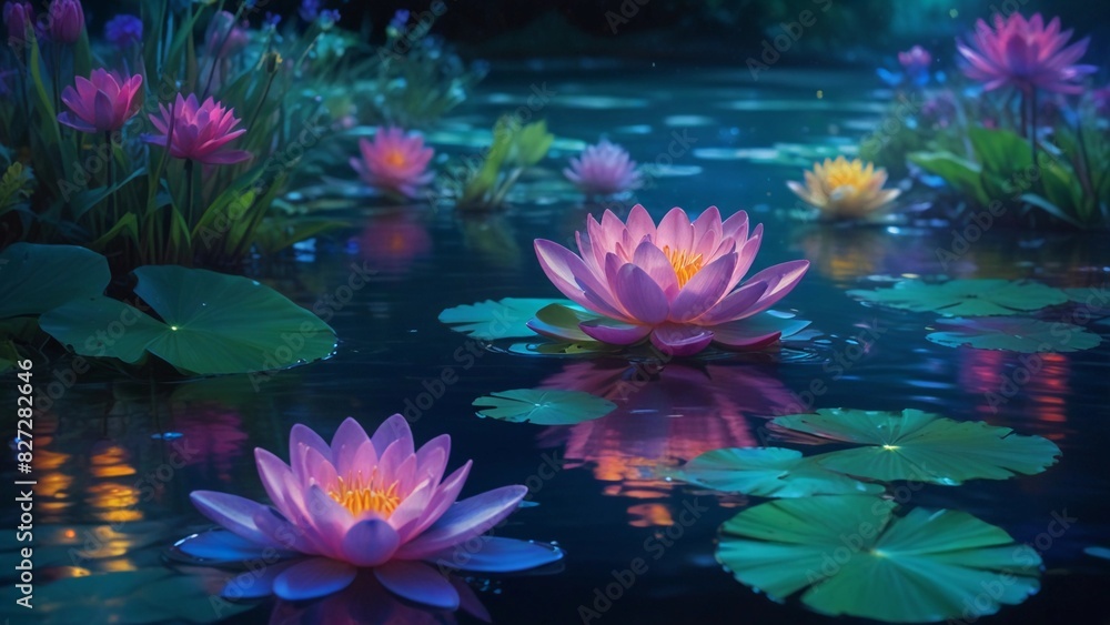 water lily in the pond water lily in the pond