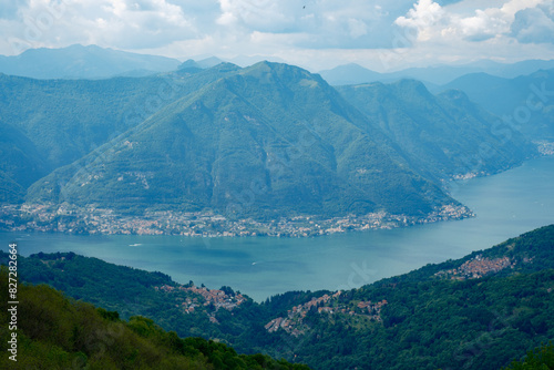 Lake Como with Laglio and Carate Urio Towns photo