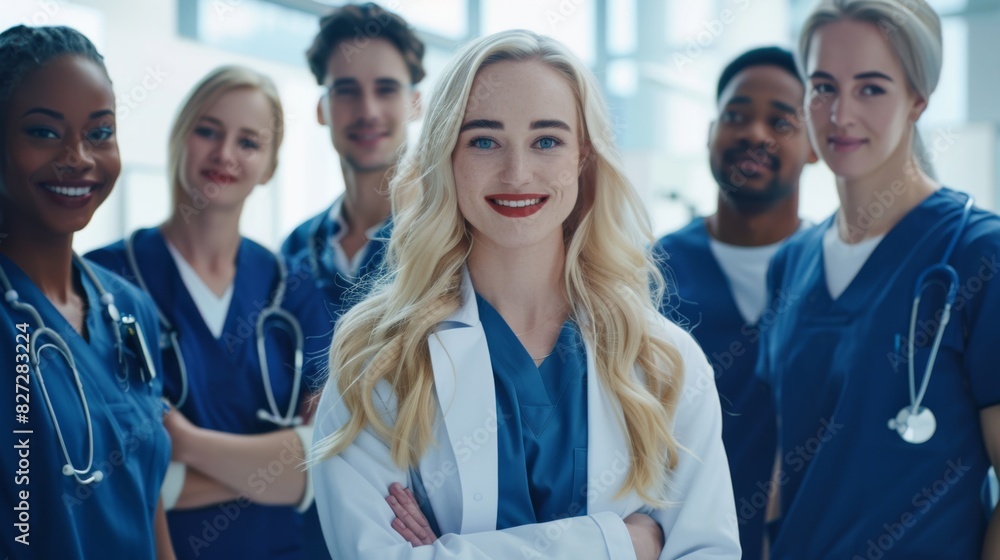 Fototapeta premium The medical team smiling confidently