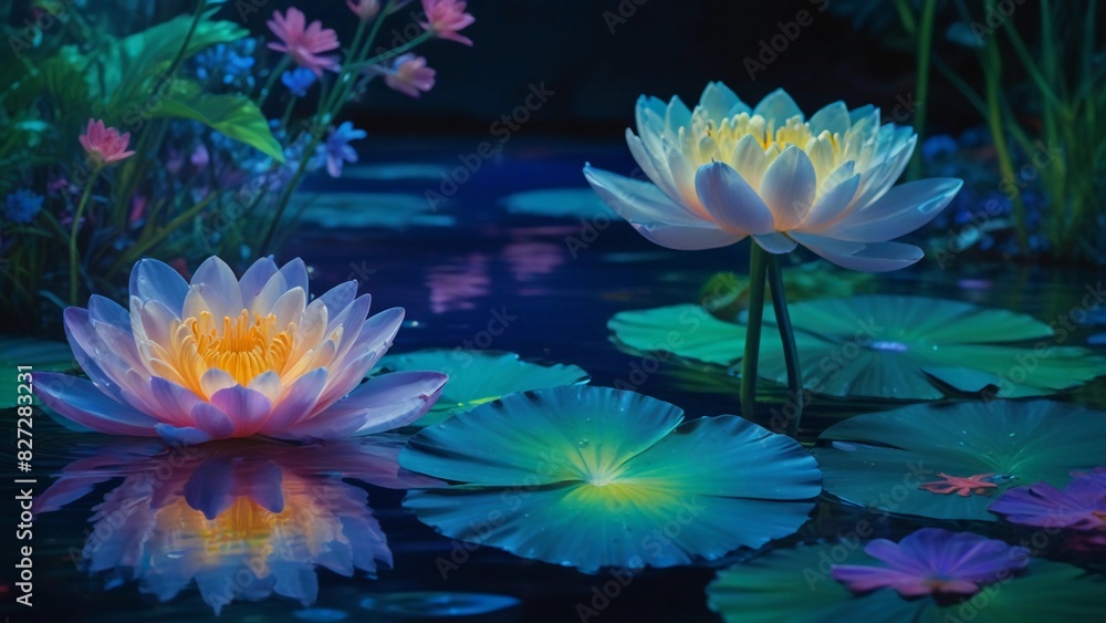 water lily in the pond water lily in the pond