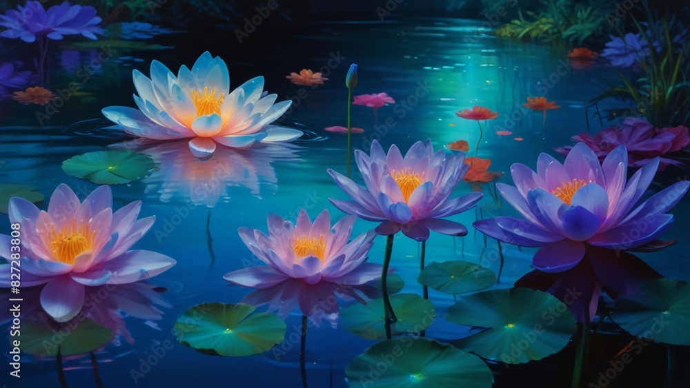 water lily in the pond water lily in the pond