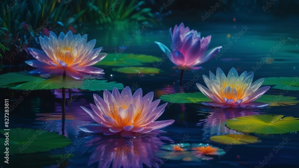 water lily in the pond water lily in the pond