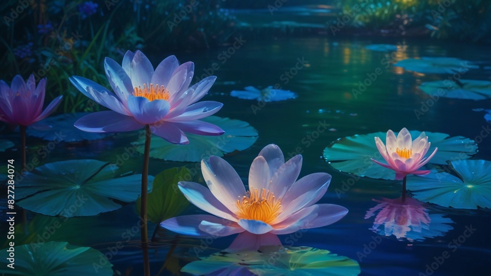 water lily in the pond water lily in the pond