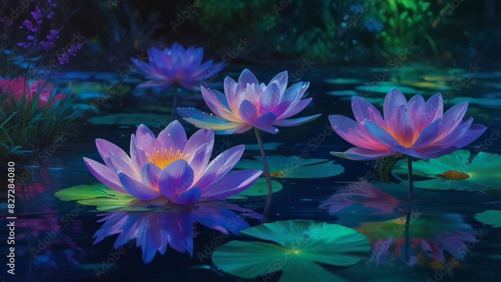 water lily in the pond water lily in the pond