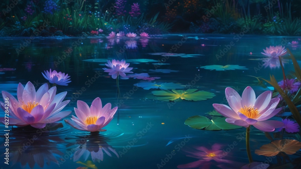 water lily in the pond water lily in the pond