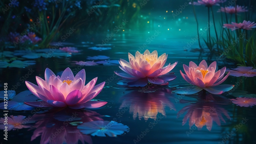 water lily in the pond water lily in the pond