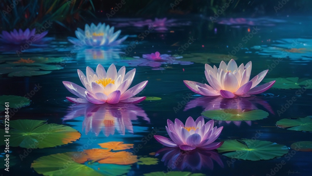 water lily in the pond water lily in the pond