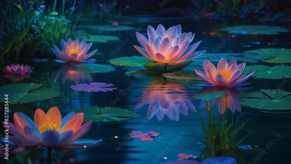 water lily in the pond water lily in the pond