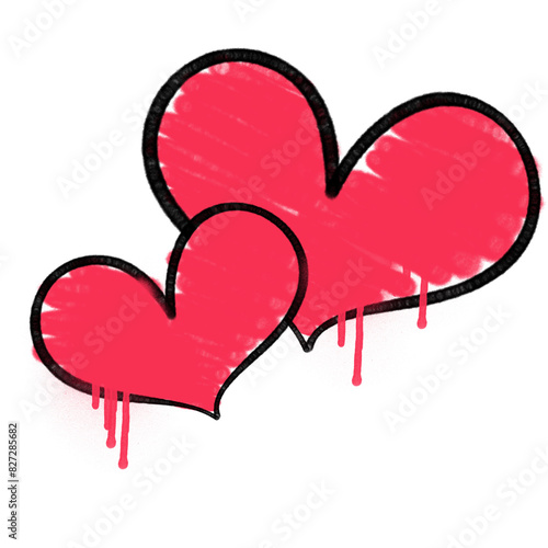 spray love heart graffiti style