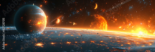 Embark a journey through the solar system with captivating planetary illustrations photo