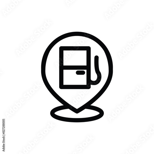 gas station location outline icon pixel perfect vector design good for website and mobile app