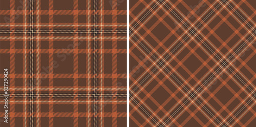 Vector textile texture of seamless check tartan with a pattern background plaid fabric.