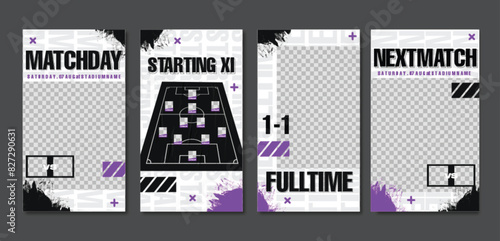 Sport Social Media Post Template , Football Match Day , Starting 11 , Starting Eleven , Full time