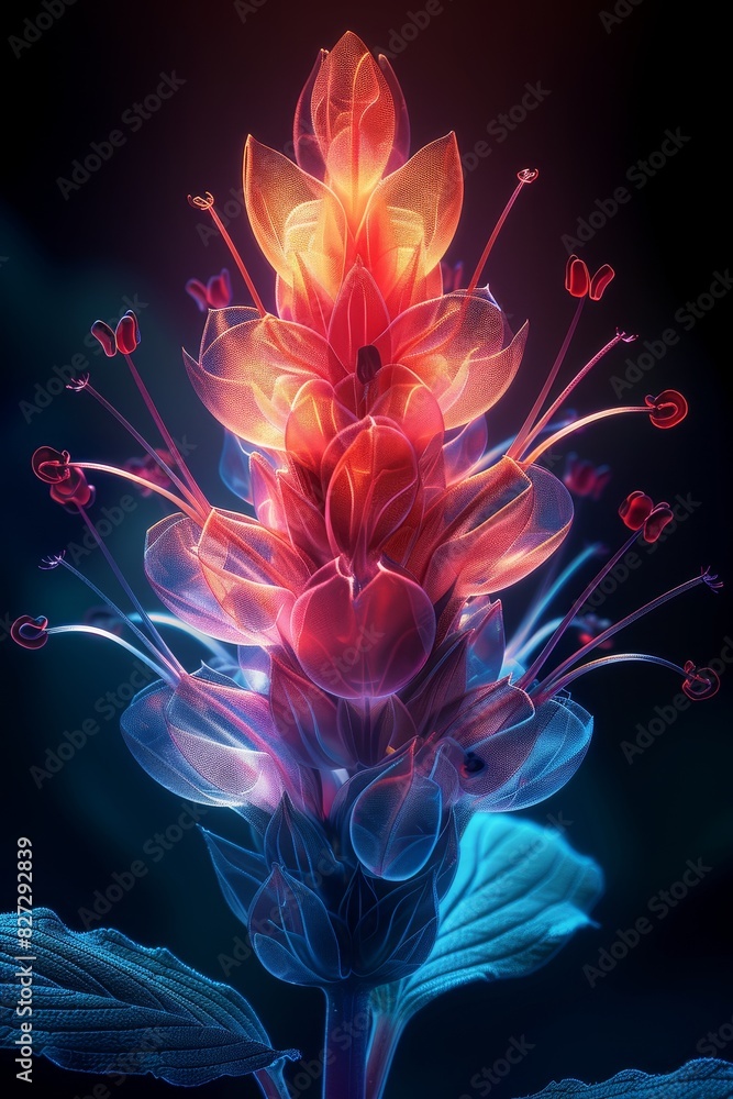 Obraz premium Elegant Flower Painting on Black Background
