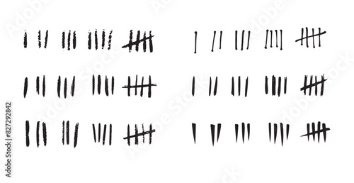 hand drawn prison wall doodle sticks lines counter 
