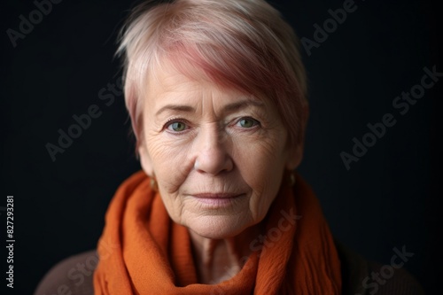 close-up portrait of confident senior woman