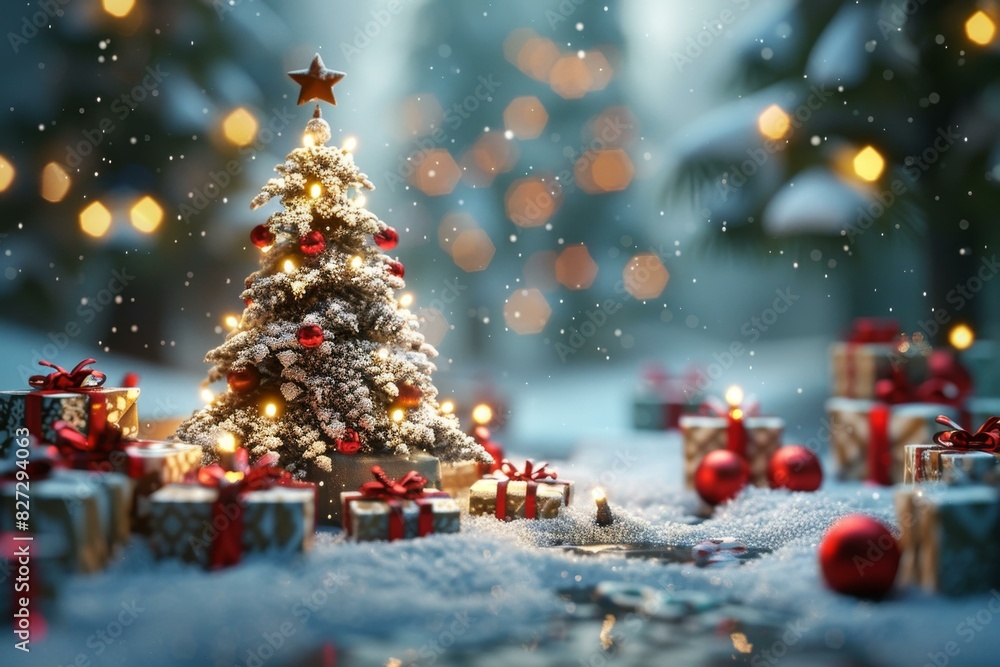 Obraz premium Christmas Tree and Gifts