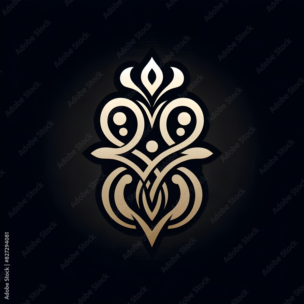AI Generate of Elegant Premium Icon Logo Vector Symbol of Abstract Ornament with black background AI Generate of Elegant Premium Icon Logo Vector Symbol of Abstract Ornament with black background