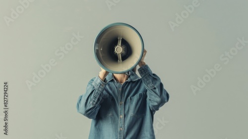 The person with megaphone