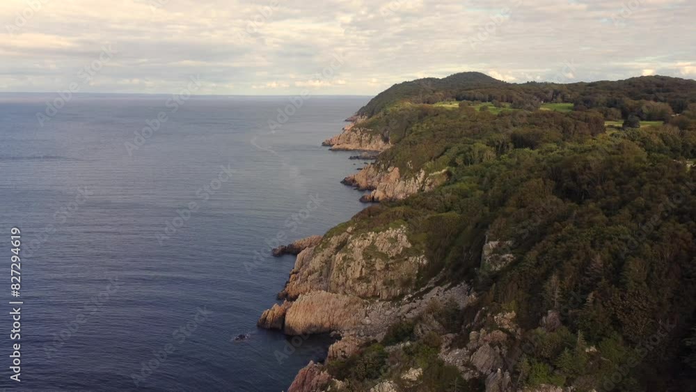 Drone shot of Kullaberg peninsula in Hoganas Municipality near the town of Molle in southwest Sweden Drone shot of Kullaberg peninsula in Hoganas Municipality near the town of Molle in southwest Sweden