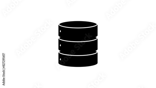 database emblem, black isolated silhouette