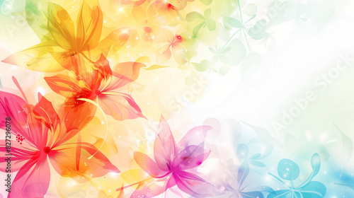 Colorful floral graphic poster, copy space, space for text, Generative AI,カラフルな花のグラフィックポスター、コピースペース,テキスト用スペース、Generative AI、