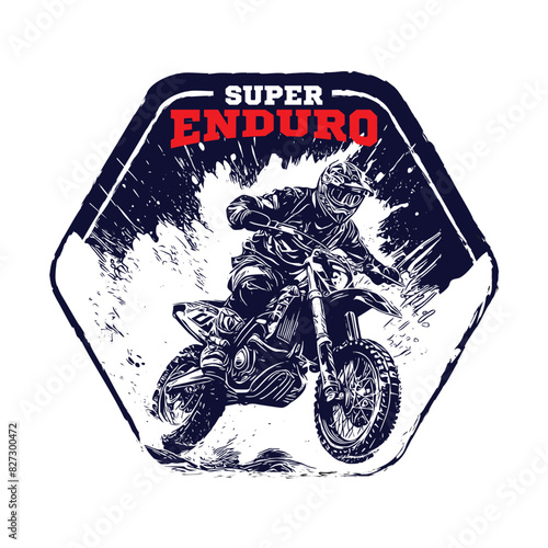 Dirt bike extreme sport vector illustration, perfect for t shirt design and competition logo
