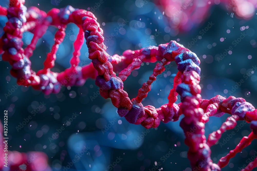 Red DNA helix with frost, cold and detailed Red DNA helix with frost, cold and detailed
