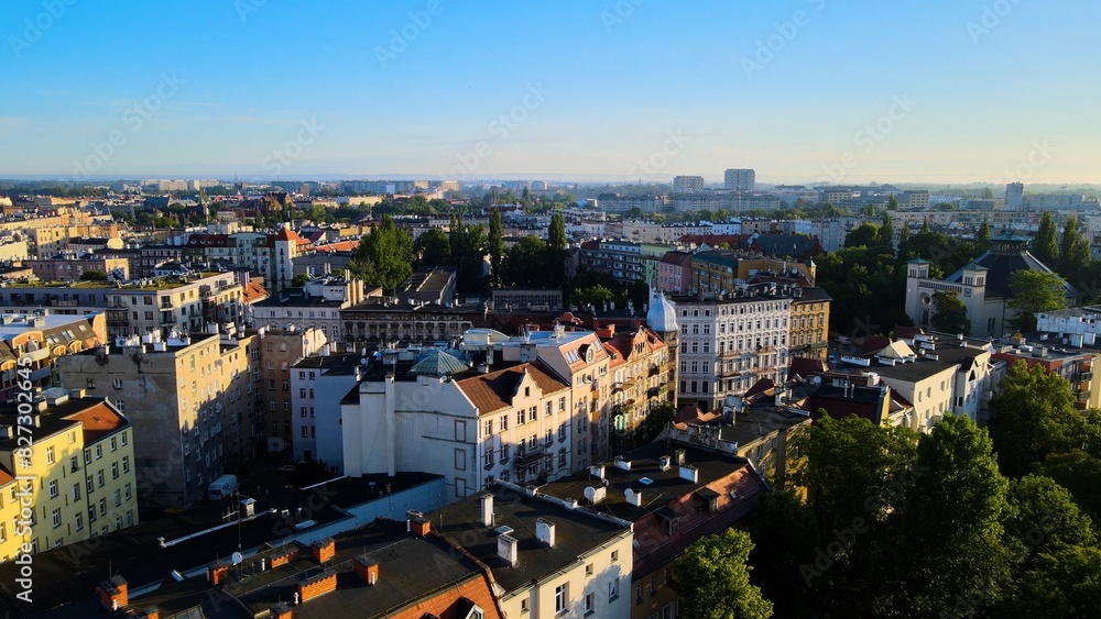 Fototapeta premium city Europe beautiful top view aerial photography of Wroclaw Poland