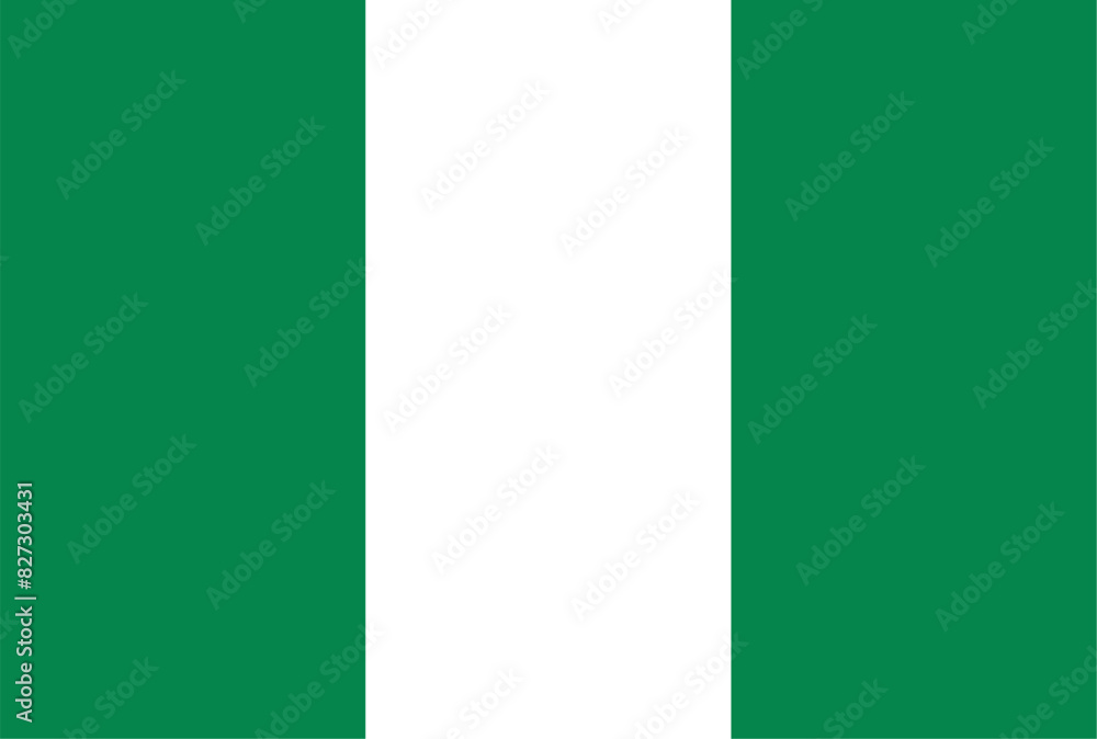 Flag of Nigeria. Vector illustration	