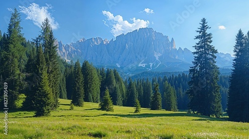 Canvas Print landscape with mountains