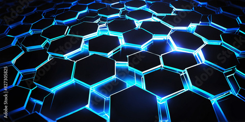 Digital technology background. An abstract background featuring hexagons  interconnected lines  and dots. Ideal for applications in science  medicine  or technology.