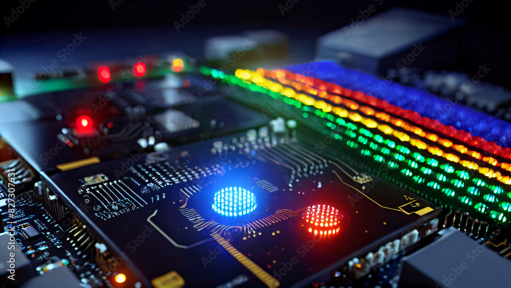 Fototapeta premium Technology chip: an integrated circuit for data processing