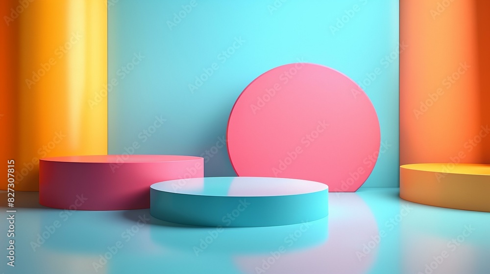 a colorful room with a round object a colorful room with a round object