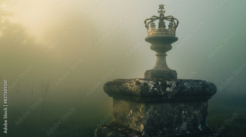 A shining crown in the mist, Generative AI、霧の中にある光り輝く王冠、Generative AI A shining crown in the mist, Generative AI、霧の中にある光り輝く王冠、Generative AI