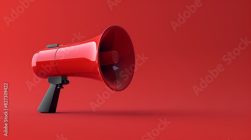 megaphone, speaker, loudspeaker, communication, sound, announcement, bullhorn, loud, equipment, object, message, 3d, voice, red, shout, music, plastic, icon, announce, horn, concept, illustration, aud