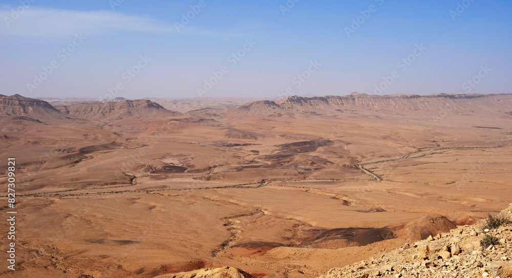 Makhtesh Ramon is a geological feature of the Israeli Negev Desert. Situated approximately 85 km south of the city of Beersheba, this landform represents the world's largest erosion circus. The format Makhtesh Ramon is a geological feature of the Israeli Negev Desert. Situated approximately 85 km south of the city of Beersheba, this landform represents the world's largest erosion circus. The format