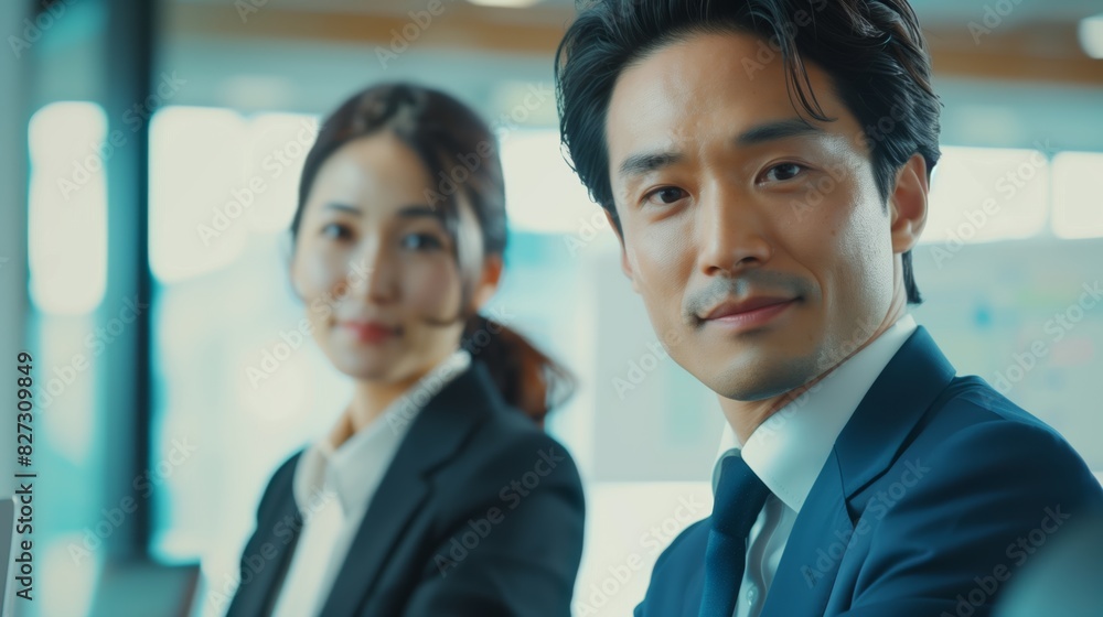 日本人のビジネスマンとビジネスウーマン
日本人のビジネスマンとビジネスウーマン