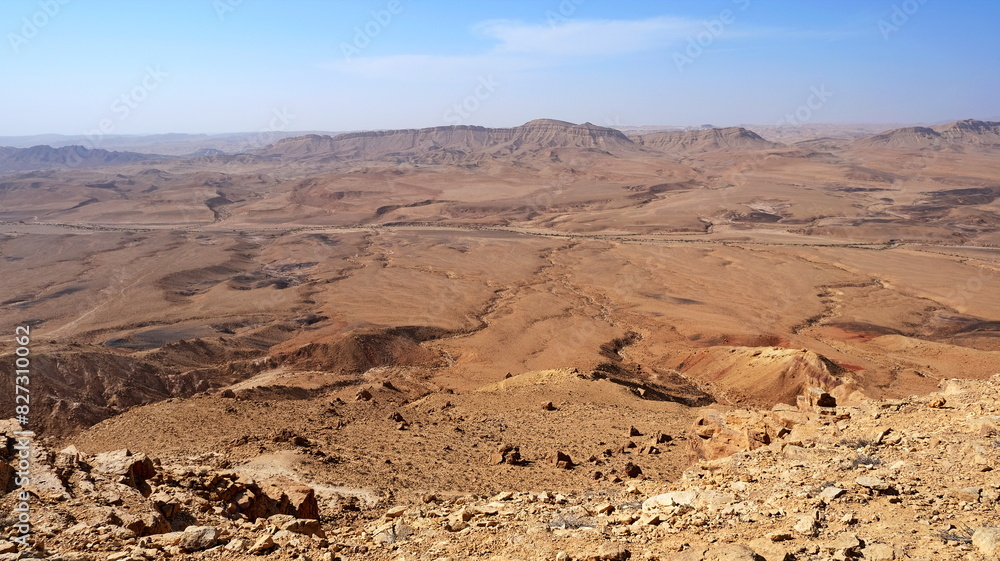 Makhtesh Ramon is a geological feature of the Israeli Negev Desert. Situated approximately 85 km south of the city of Beersheba, this landform represents the world's largest erosion circus. The format Makhtesh Ramon is a geological feature of the Israeli Negev Desert. Situated approximately 85 km south of the city of Beersheba, this landform represents the world's largest erosion circus. The format
