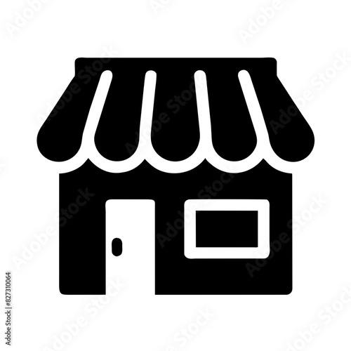 Modern Retail Store Icon: Stylish Boutique Symbol with Urban Facade Illustration, Shopfront Vector Design for Shopping Centers, Supermarkets, and Online Shops - Retail Outlet Signage & Branding