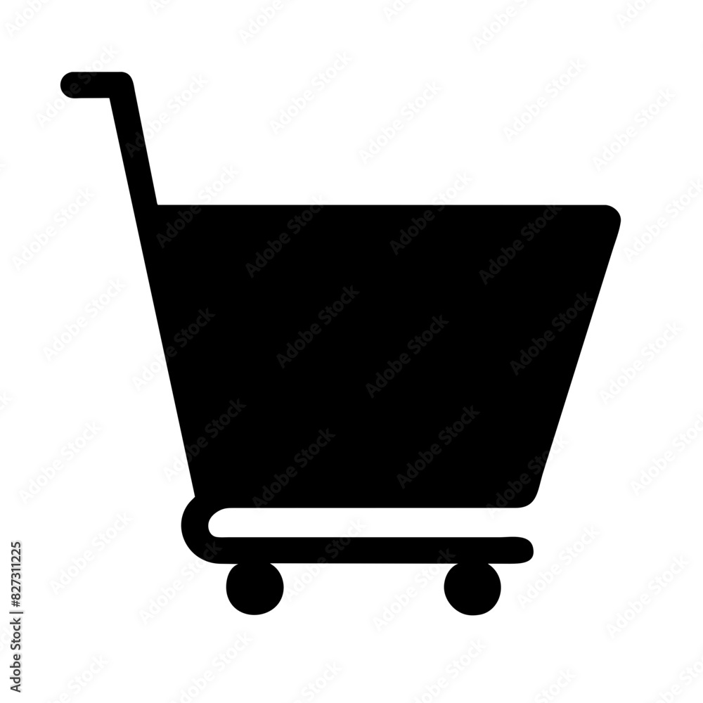 Simple Black Shopping Cart Icon - Editable Vector for Online Retail App Simple Black Shopping Cart Icon - Editable Vector for Online Retail App