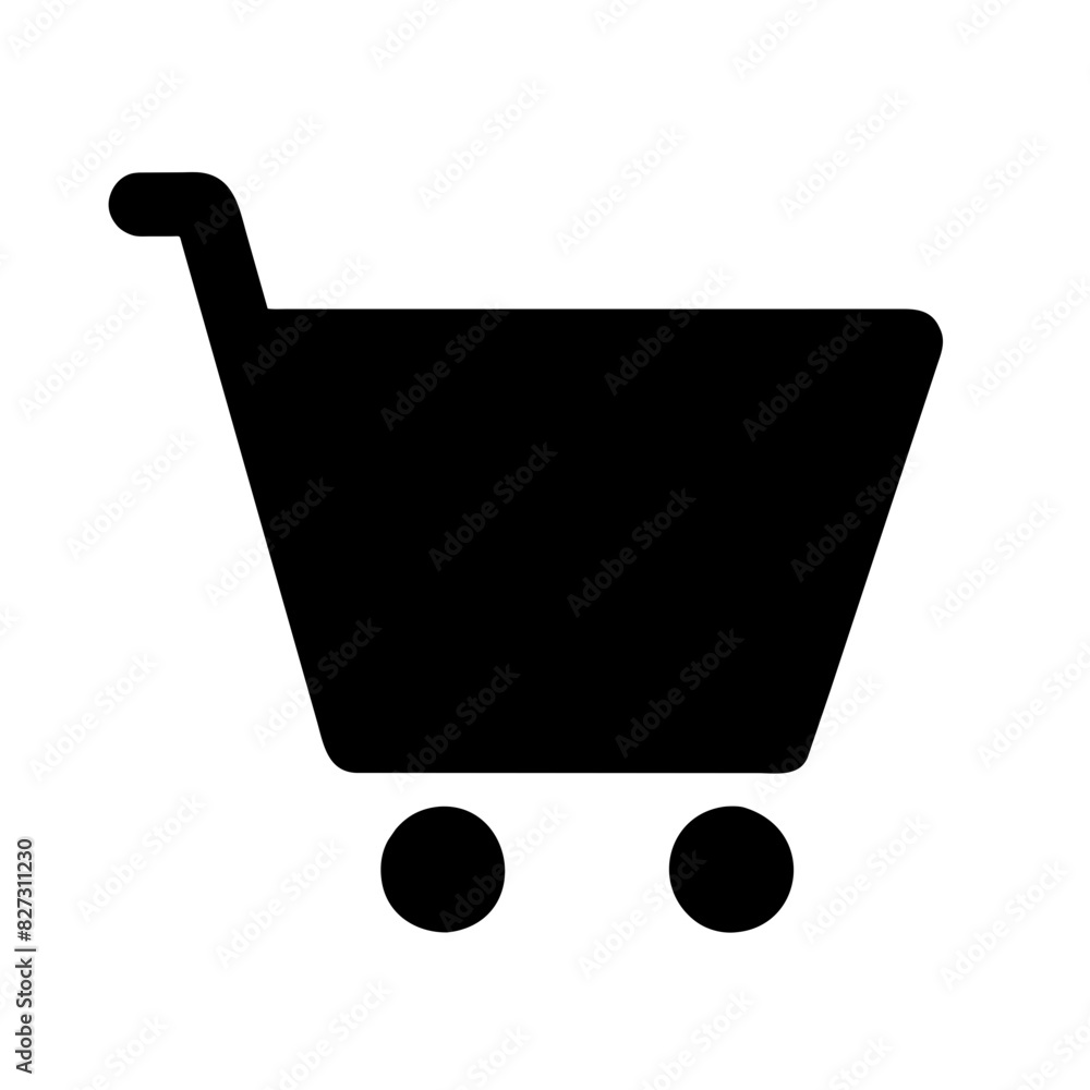 Simple Black Shopping Cart Icon - Editable Vector for Online Retail App Simple Black Shopping Cart Icon - Editable Vector for Online Retail App