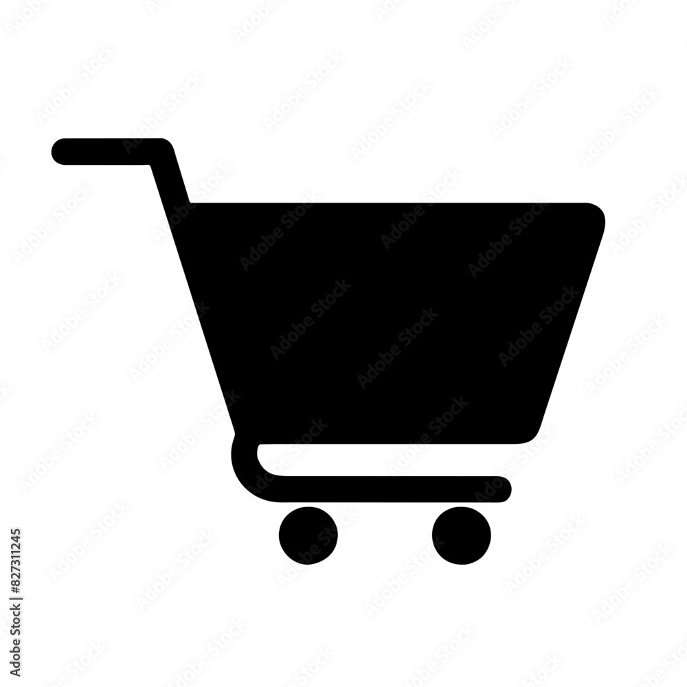 Simple Black Shopping Cart Icon - Editable Vector for Online Retail App Simple Black Shopping Cart Icon - Editable Vector for Online Retail App