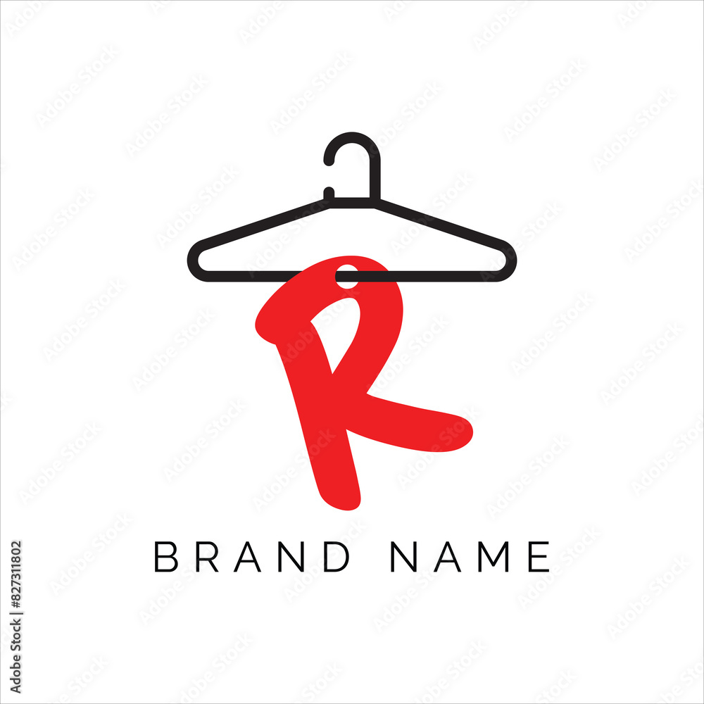 Letter R fashion logo, Hanging letter R vector Icon, boutique logo ...