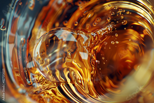 inside a glass of whiskey macro shot © imountain
